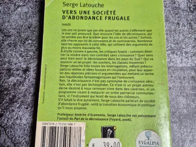 Serge Latouche, Vers une société d'abondance frugale