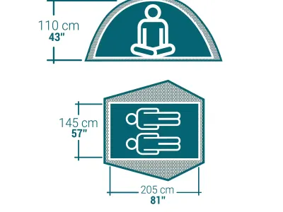 Cort Camping 2 Seconds 2 Persoane