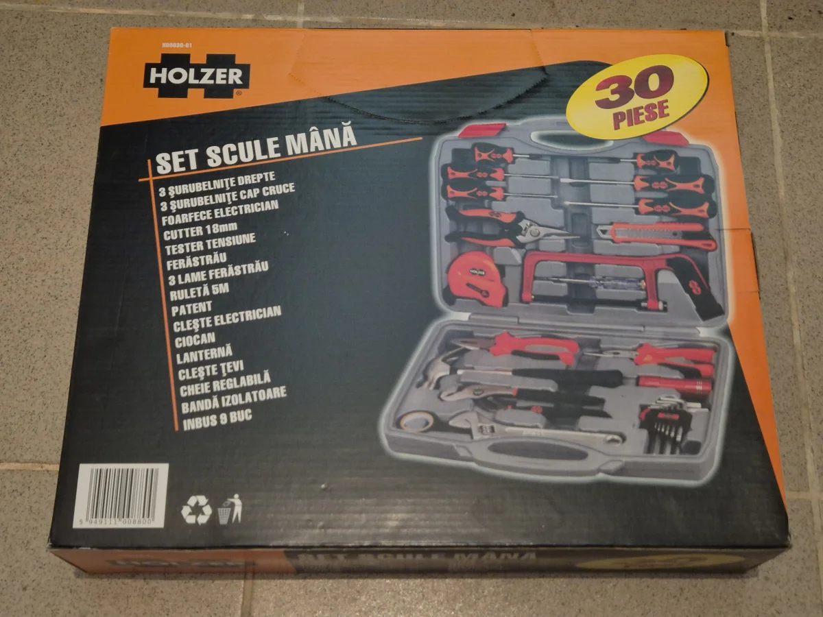 Set scule de mana Holzer HD0830-01, 30 piese